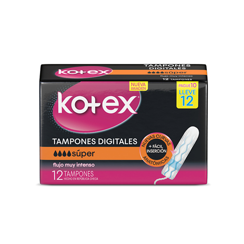 TAMPONES KOTEX FLUJO SUPER X 12 UND